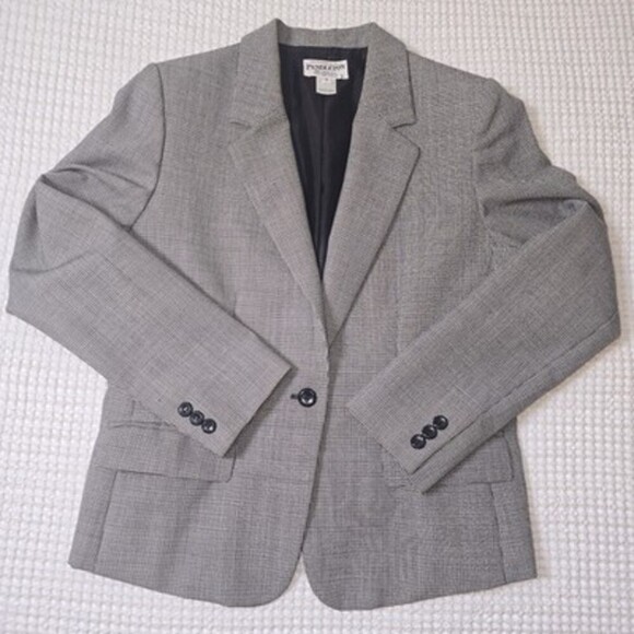 Pendleton Pants - Pendleton Women’s Wool Houndstooth Blazer Size 8 Fits Small Black White